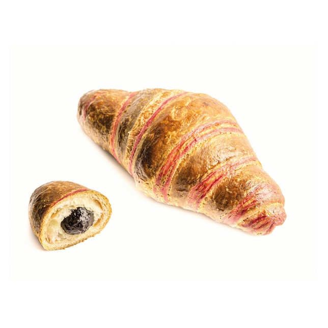 Croissant drept bicolor cu fructe de pădure